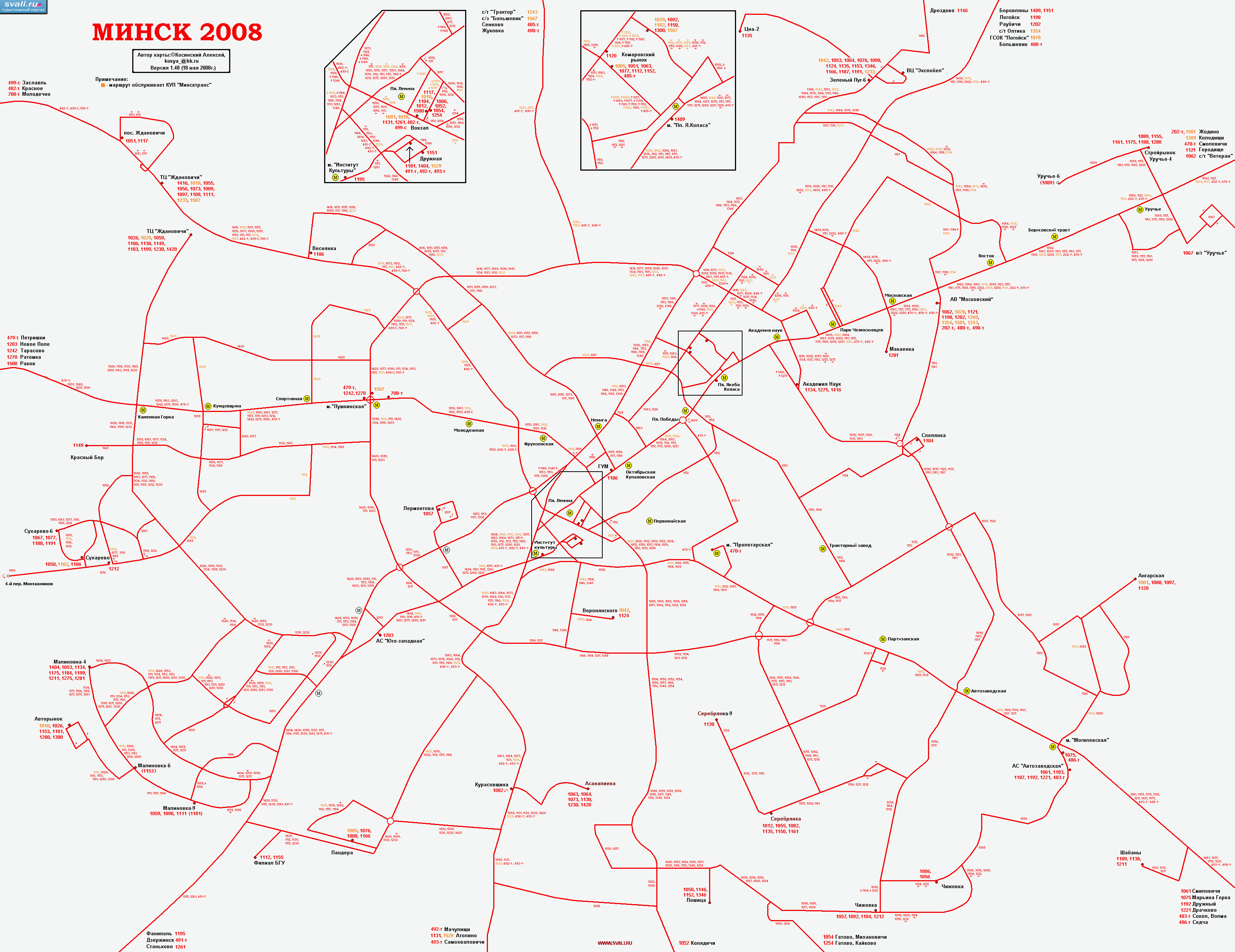 Карта минска с остановками и маршрутами транспорта минска