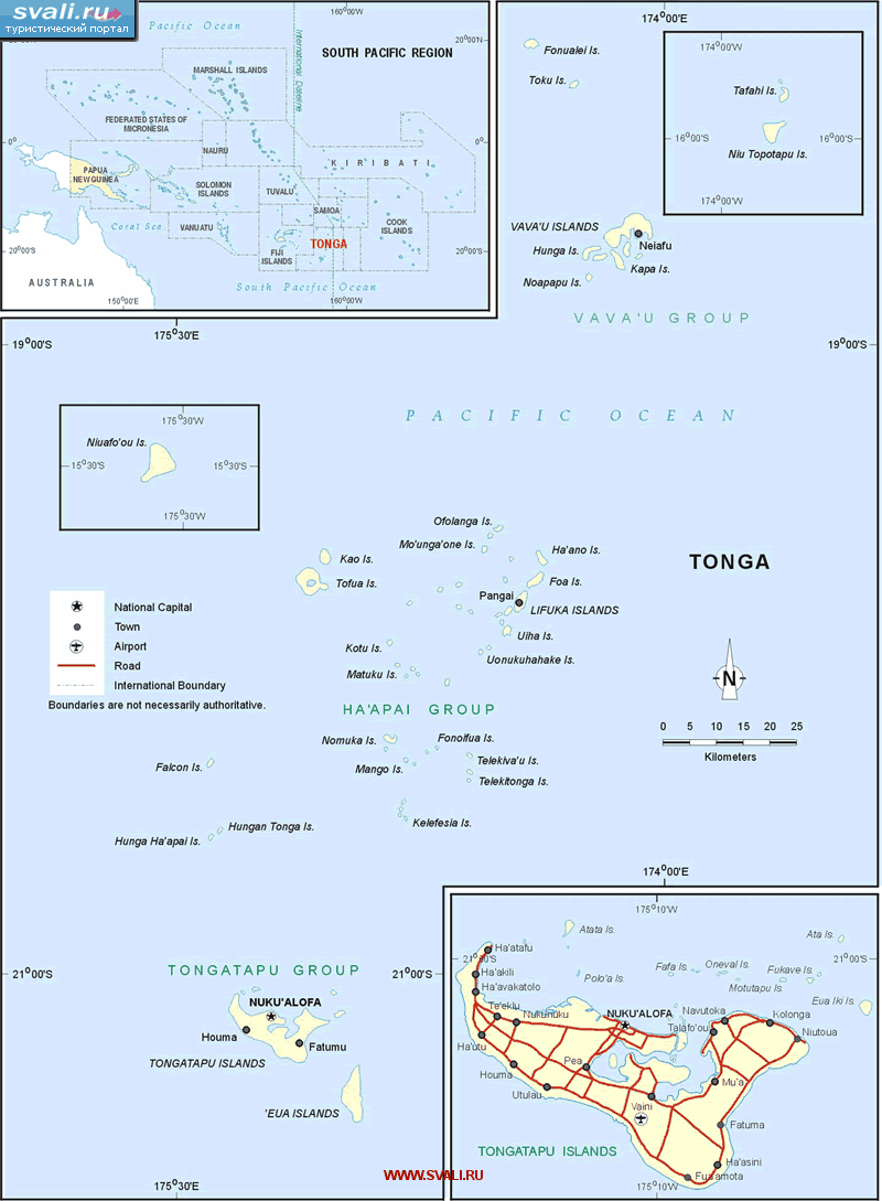 Тонга острова карта